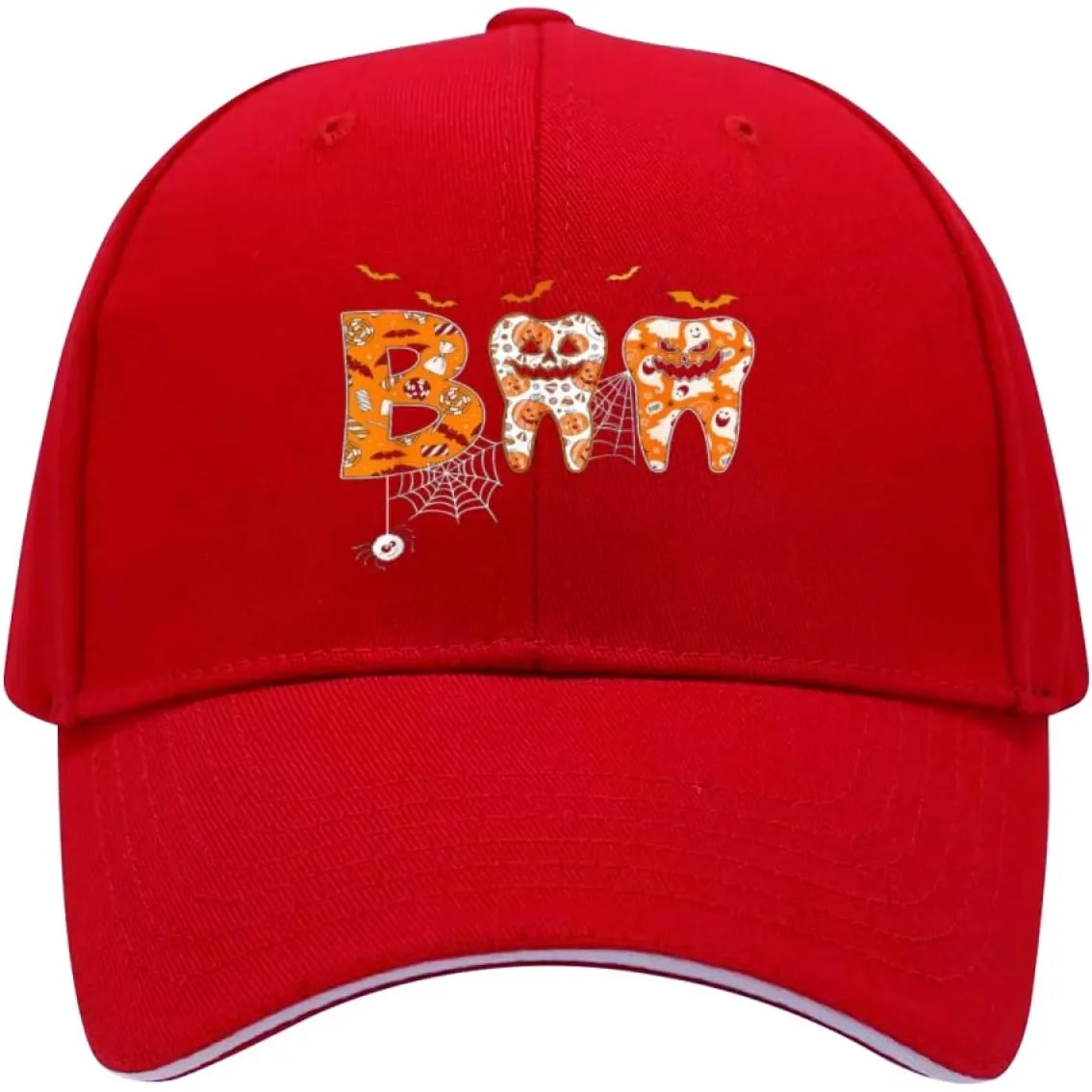 Tooth Ghost Dental Halloween Trick Or Teeth Dentist Humor Outdoor Cap Mountain Dad Hat Unstructured Soft Cotton Cap