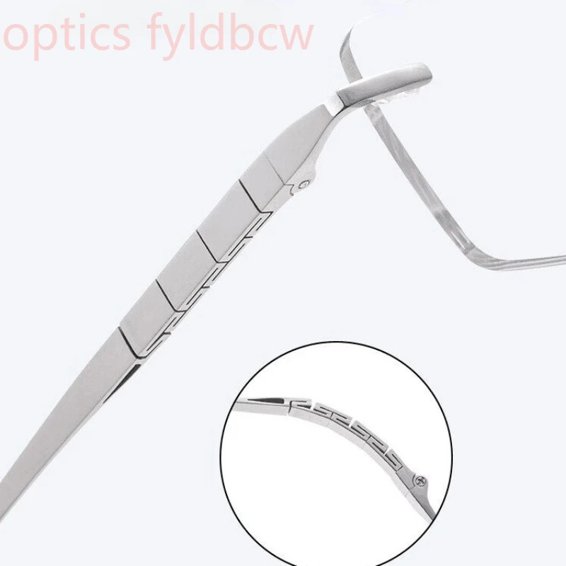 ビジネスフレームレス純チタンメガネ近視男性抗青色光コンピュータ放射線光学処方カスタマイズ