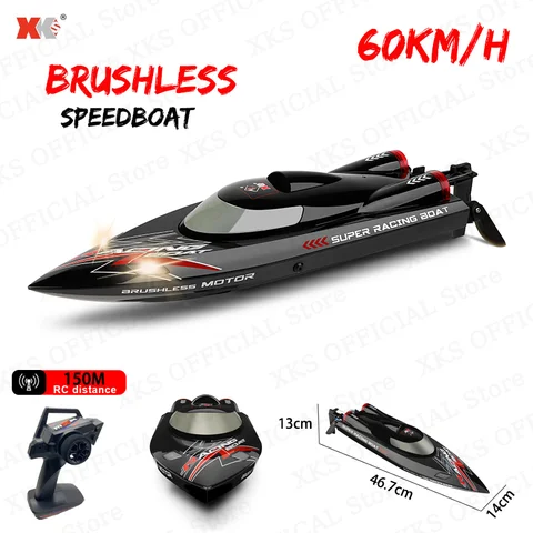 Wltoys WL916 RC 보트 60 Km/H 고속 2.4G 원격 제어 브러시리스 모터 낮은 배터리 알람 소년을위한 전기 RC 보트 장난감 선물