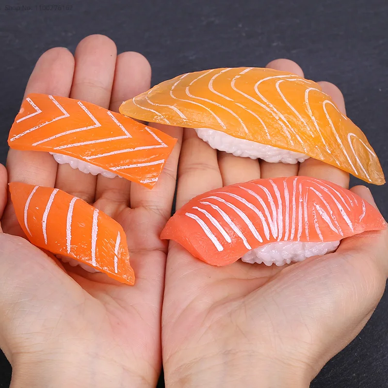 Food Display Props Hotel Restaurant Store Shop Decoration Fake Simulation Sushi Salmon Tuna Fish Block Portion Slices Model