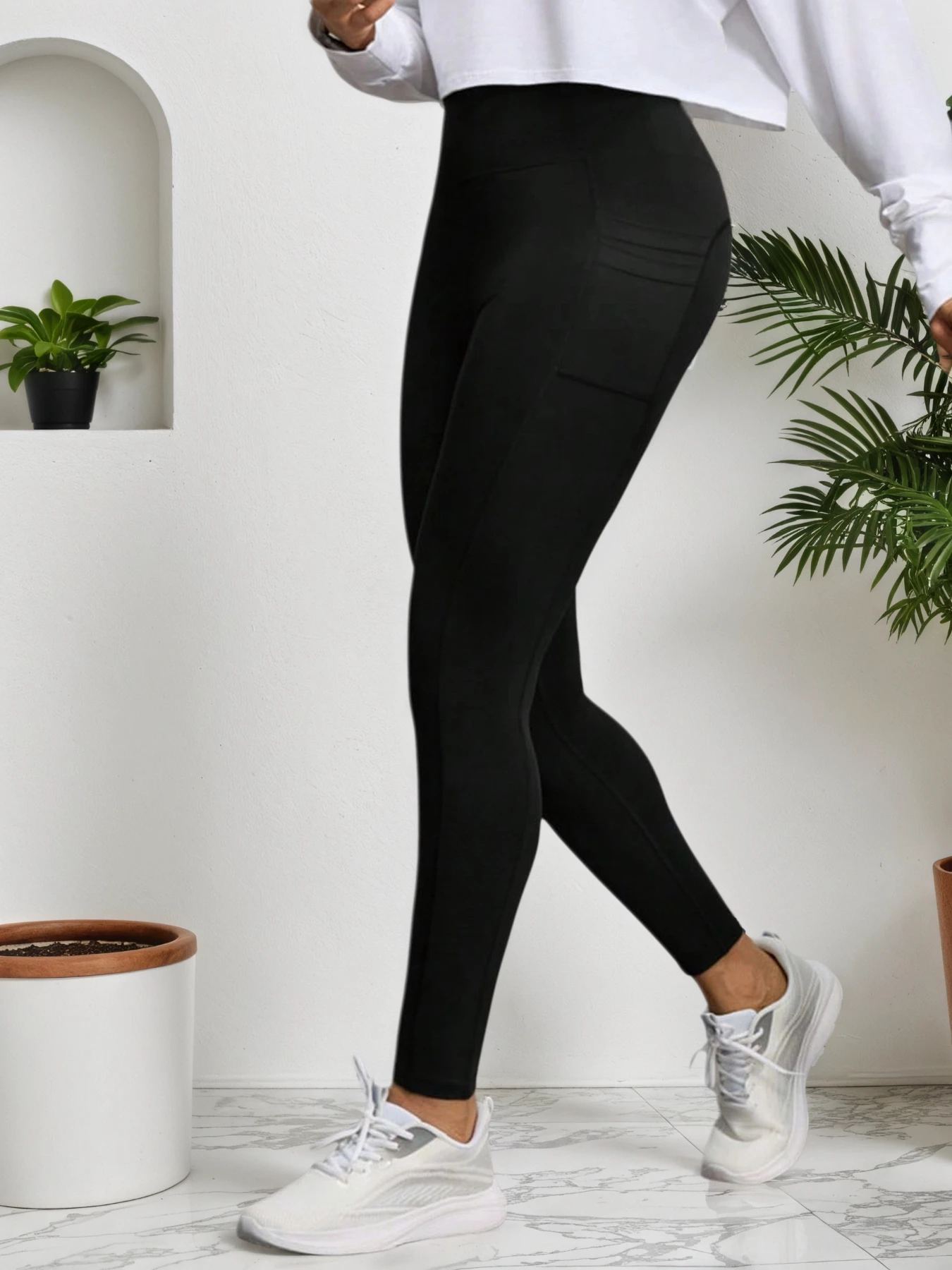 High Waisted Seamless Yoga Pants Butt Lifting Booty Sculpting Gym Leggings With Side Pockets Workout Tights For Women