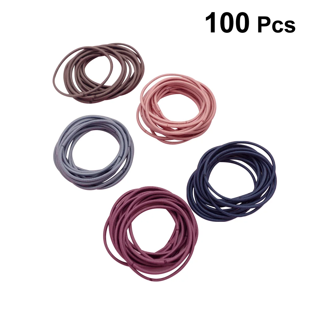 

100pcs High Rubber Band Seamless Ties Women Girls Seamless Hair Tie Ponytail Holders Hair Rope Stretch Rings Gifts