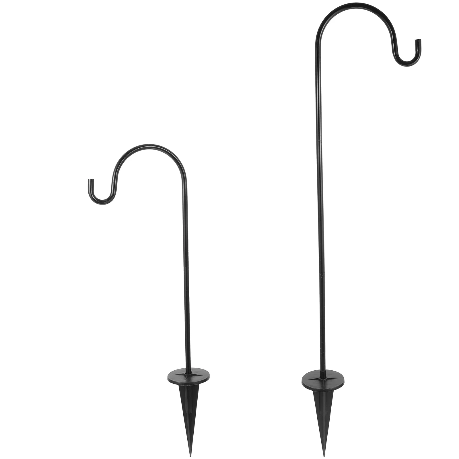 2 Pcs Plant Hangers Hook Outdoor Stake Iron Floor Plug In-ground Hanging up Shepherds