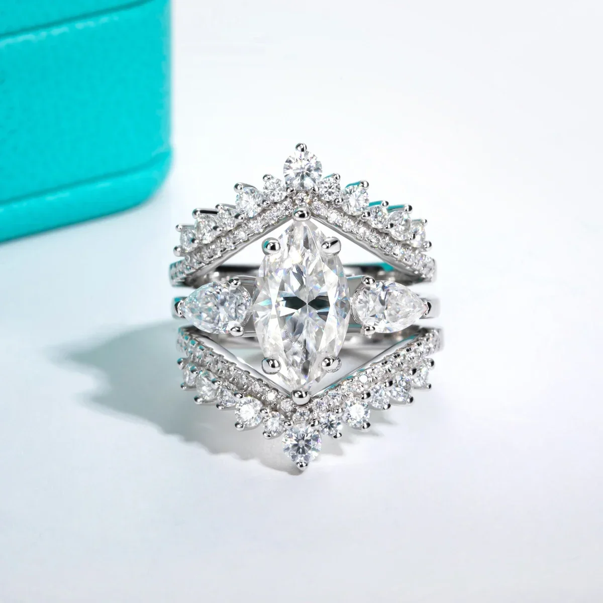 FCGJHW 4cttw Marquise Cut D Color Moissanite Diamond Engagement GRA S925 Sterling Silver Rings For Women Jewelry Wholesale 2026