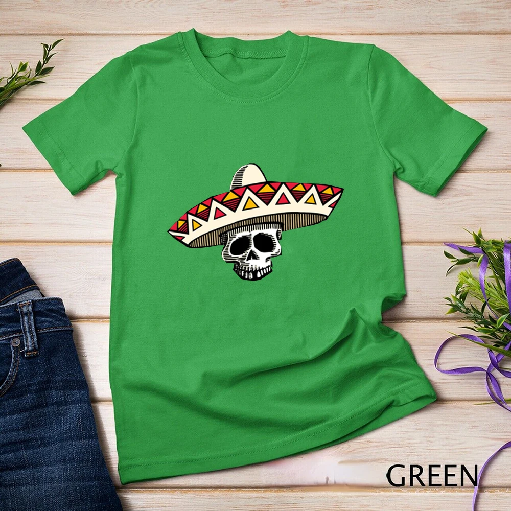 Sugar Skull Mexican Hat Spanish Day of The Dead Moustache Man and Woman The Best Gift for A Big Holiday Cotton Tops O-neck