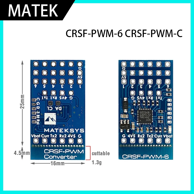Преобразователь будущего MATEKSYS CRSF в ШИМ CRSF-PWM-B CRSF-PWM-6 CRSF-PWM-C для TBS Crossfire Nano RX SE DIY Запчасти Преобразователь будущего MATEKSYS CRSF в ШИМ CRSF-PWM-B CRSF-PWM-6 CRSF-PWM-C для TBS Crossfire Nano RX SE DIY Запчасти
