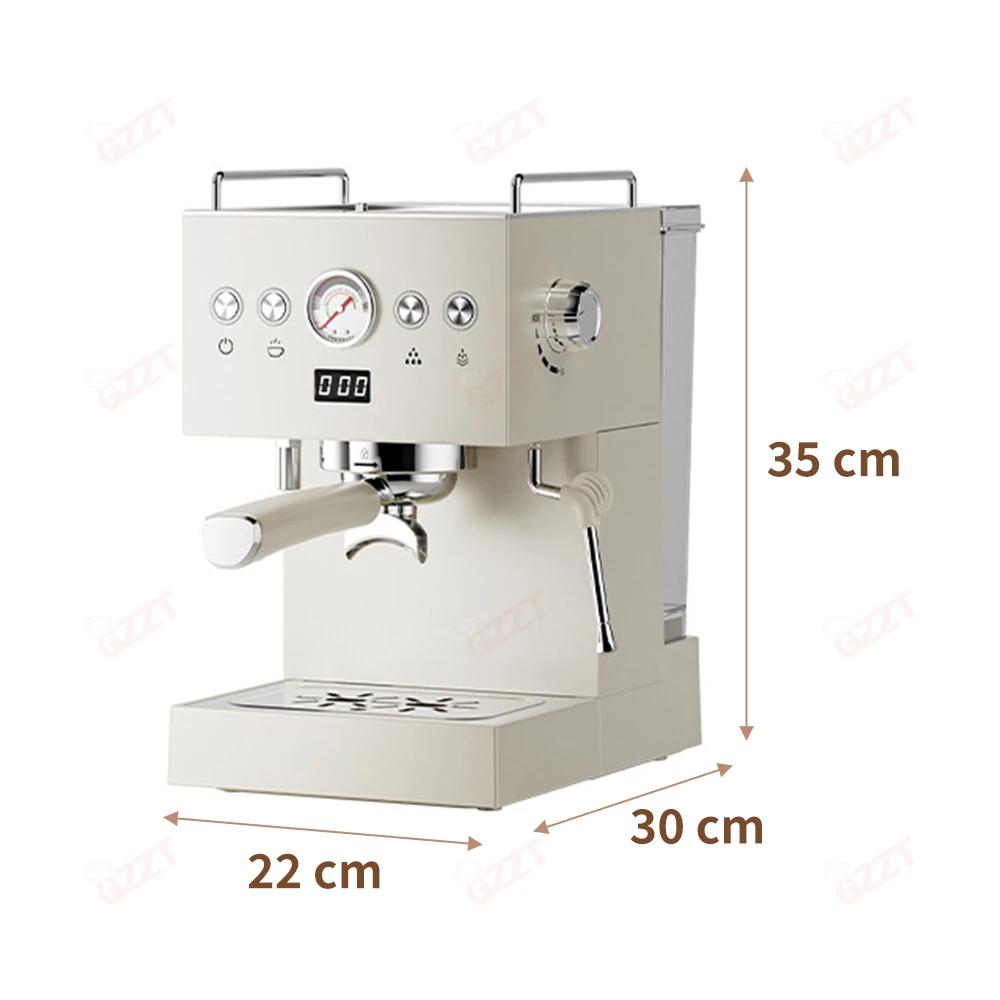 GZZT EC58 Semi-Automatic Espresso Machine 15Bar Stainless Steel PID Temperature Control 1300W Italian Coffee Maker for Home Use