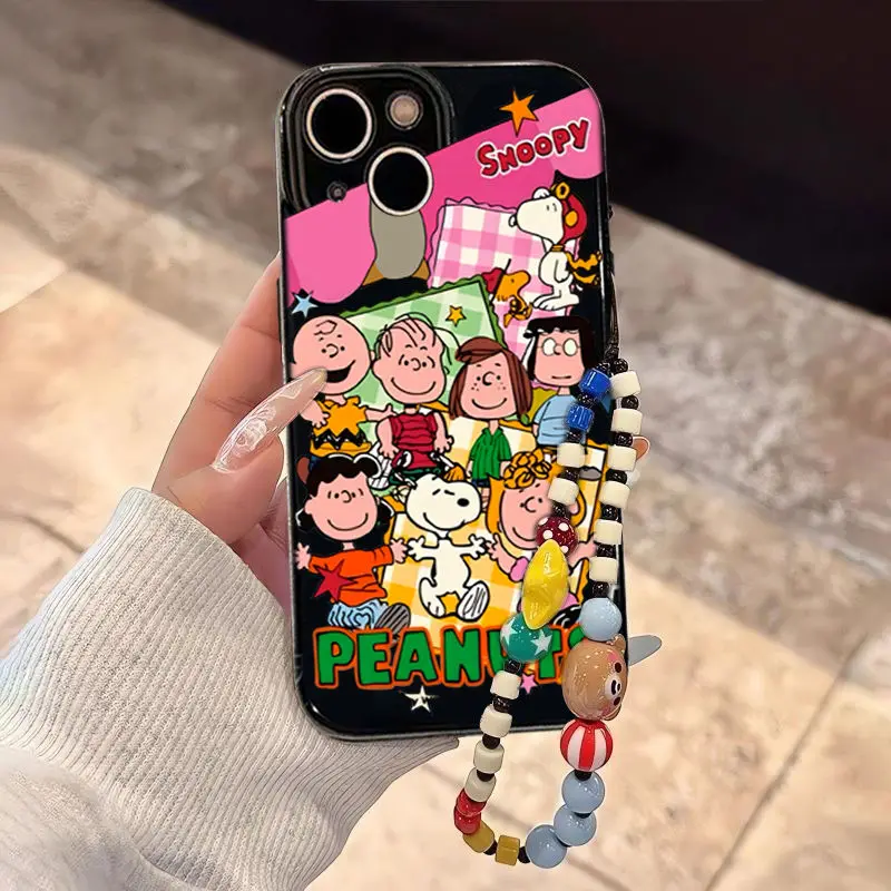 Snoopy anime cartoon mobile phone case suitable for 15promax141312/11 female iphonexs xr 8plus soft mobile phone protective case