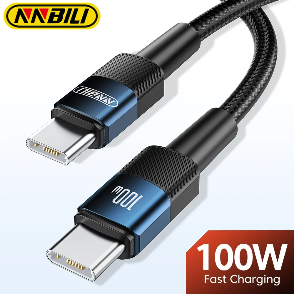 NNBILI 100W Type C to USB C Cable PD 3.0 Quick Charge 4.0 Fast Charging Type C to Type C for iPhone 15 Macbook Samsung Xiaomi