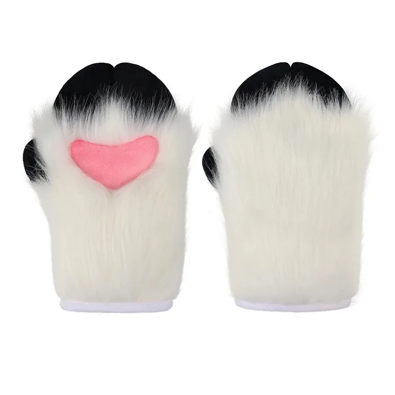 Cartoon Sheep Hoof Shape Gloves Plush Cute Lamb Claw Gloves Mittens Furry Cuffs Glove Fursuit Halloween Party Cosplay Props