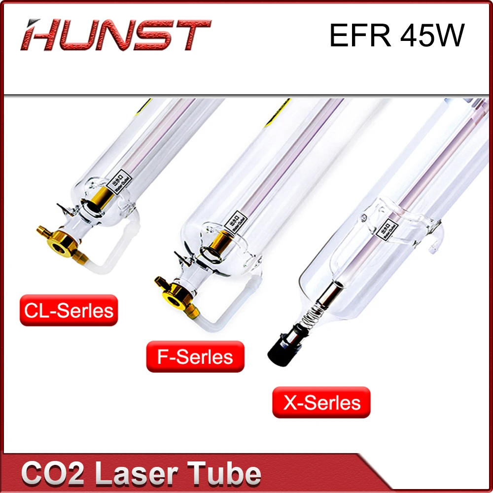 Hunst EFR 45W CO2 tubo láser diámetro 50mm longitud 800mm lámpara láser de vidrio para máquina cortadora de grabado CO2