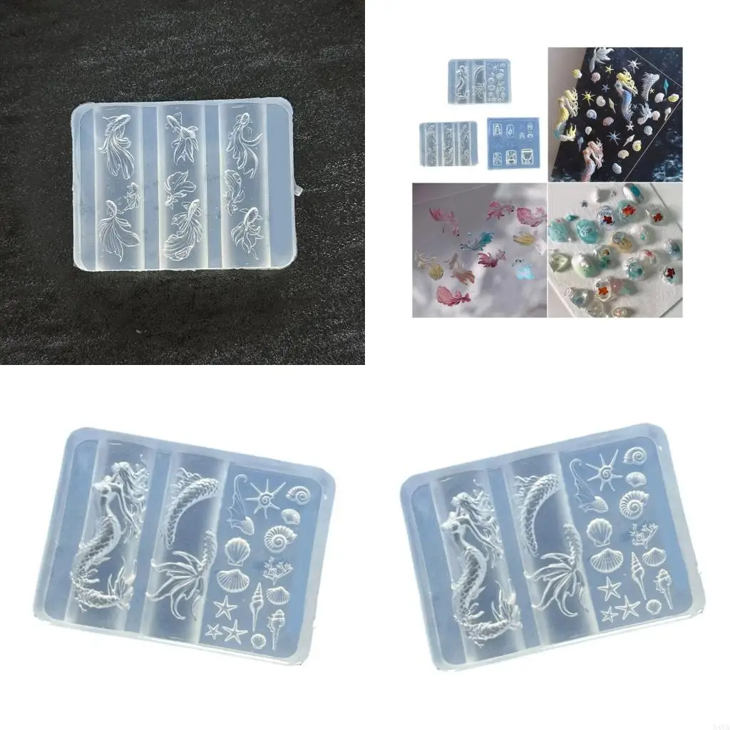 

X4YA Silicone Mould for Nail Decoration Intricate Sea Creature Designs Craft Project