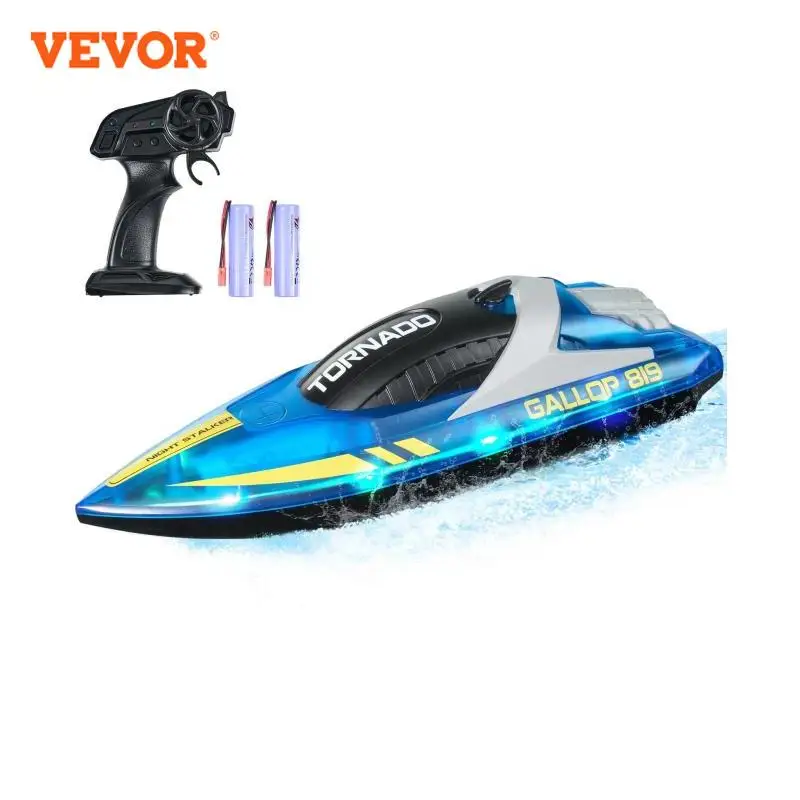 VEVOR HJ819 RC Boat 2.4GHz 12 km/h High-Speed Remote Control Racing Ship Water Speed Boat Children Model Toy for Kids Adults