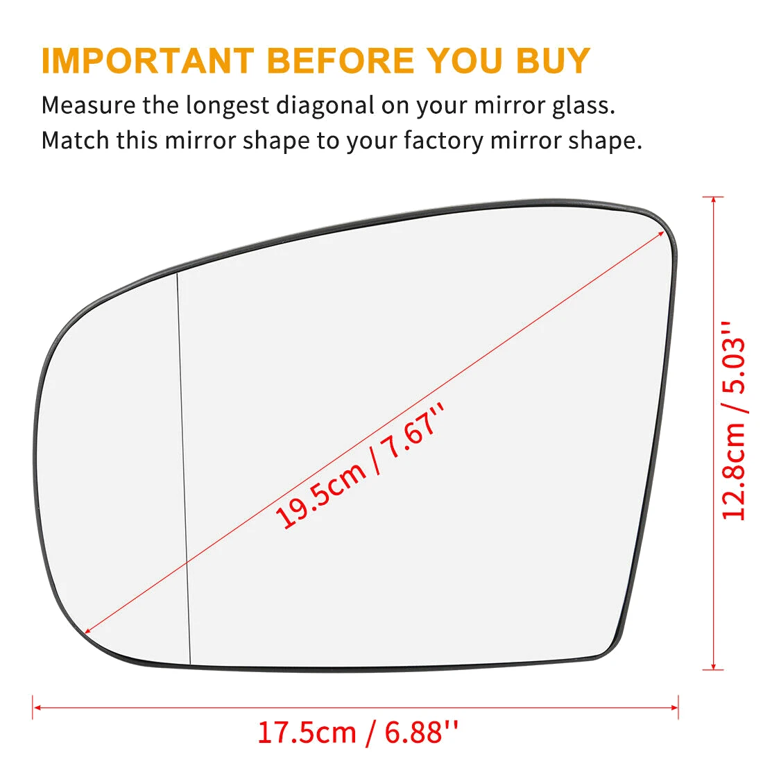 

Precise 1 Pair Side Mirror Glass Heated With Backing Plate LH Left & RH Right For W163 ML320 ML350 ML500 1998-2005