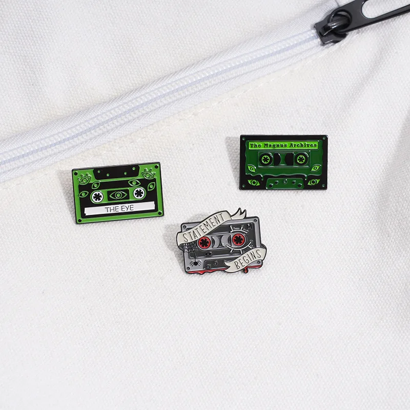 90s Retro Cassettes Enamel Pins Custom Music Tapes Brooches Lapel Badges The Magnus Archives Punk Jewelry Gift for Friends