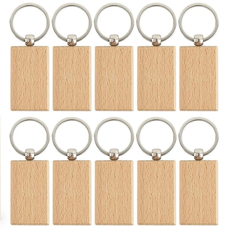 

10Pcs Beech Keychain For Students Wooden Keyrings Graduate Teachers Company Memorial