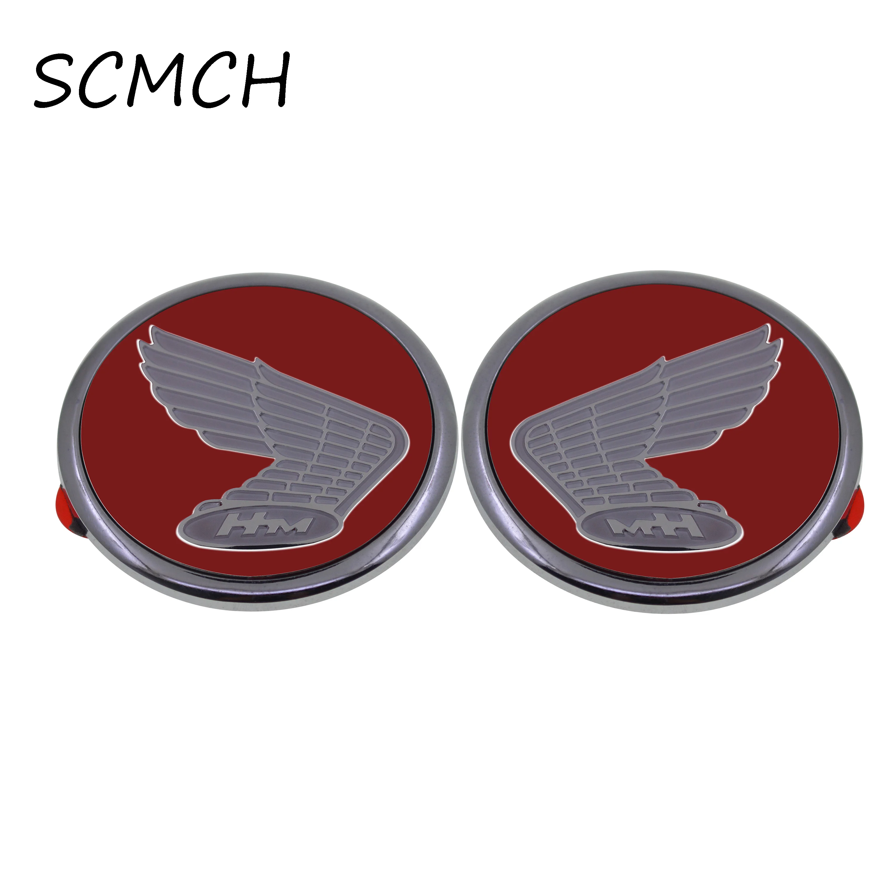 

Motorcycle 3D Emblem Badge Decal HM Classic Red Background White Wing For HONDA Super Cub 110/CROSS CUB 110 CC 110 SDH125T-37