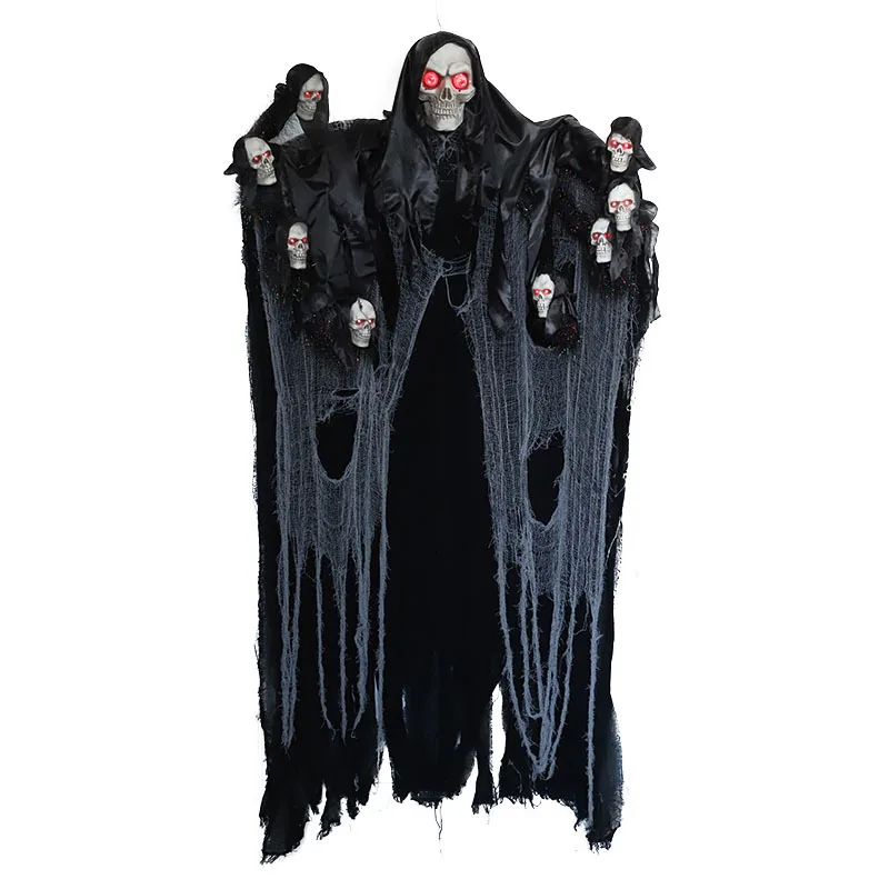 Halloween nine skulls hanging ghost induction luminous secret room escape props haunted house decoration