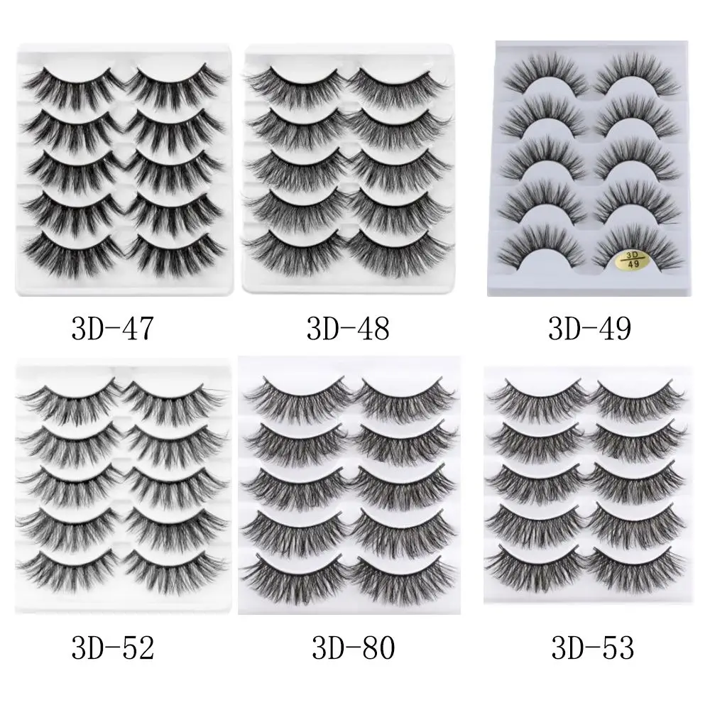 Professional Cruelty-Free Beauty Makeup Reusable Full Strips 3D Faux Mink Hair Natural Long Wispy Fluffy False Eyelashes