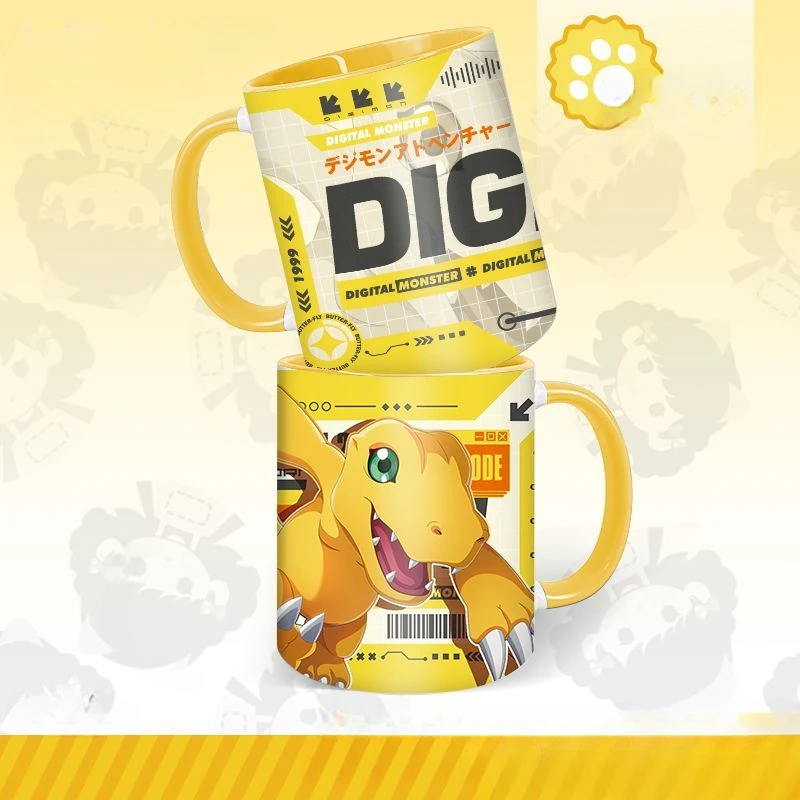 

Digimon anime character merchandise cartoon Gabumon Dilumon Agumon handsome ceramic mug creative personality mug gift wholesale