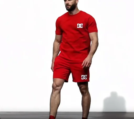 

Summer new men's short-sleeved T-shirt and breathable shorts two-piece outdoor casual and fashionable men's shorts jogging set