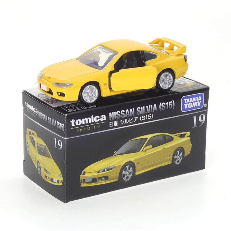 Takara Tomica Premium 19 Nissan Silvia (S15) รถลูกเต๋าของเล่นมอเตอร์รถยนต์โมเดลโลหะเหล็กหล่อสำหรับเด็กของขวัญคริสต์มาสของเล่นสำหรับเด็กผู้ชาย