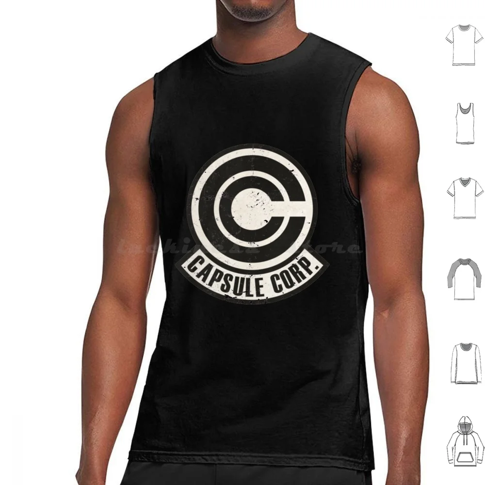 Vintage Capsule Corp Original Log Perfect Gift For You And Friends Tank Tops Vest Sleeveless Dbz Capsule Corp Capsule Anime