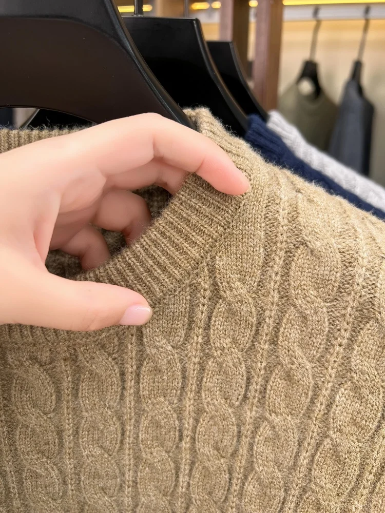 Designer Marken Pullover Männer Winter Neue Trend Streifen Design Boutique Welpen Stickerei Freizeit Komfort Warm Halten Rund Stricken Sweater – Detail 15