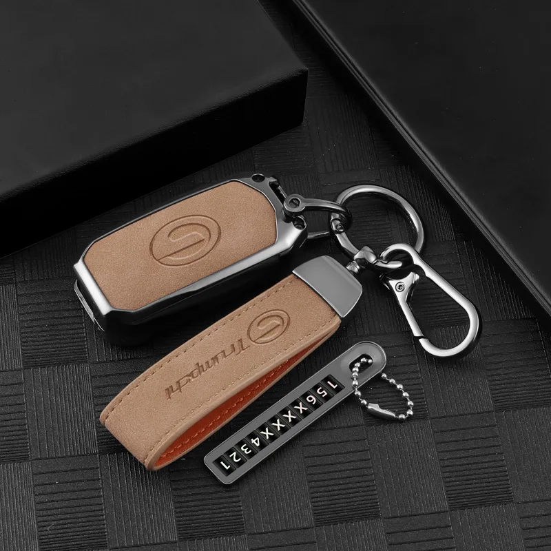 

Car Zinc Alloy Leather Key Case Cover Holder For GAC Trumpchi GS7 GS8 GM8 GS5 GA6 GM6 GN8 Empow J15 J16 5/6Button Key Protective