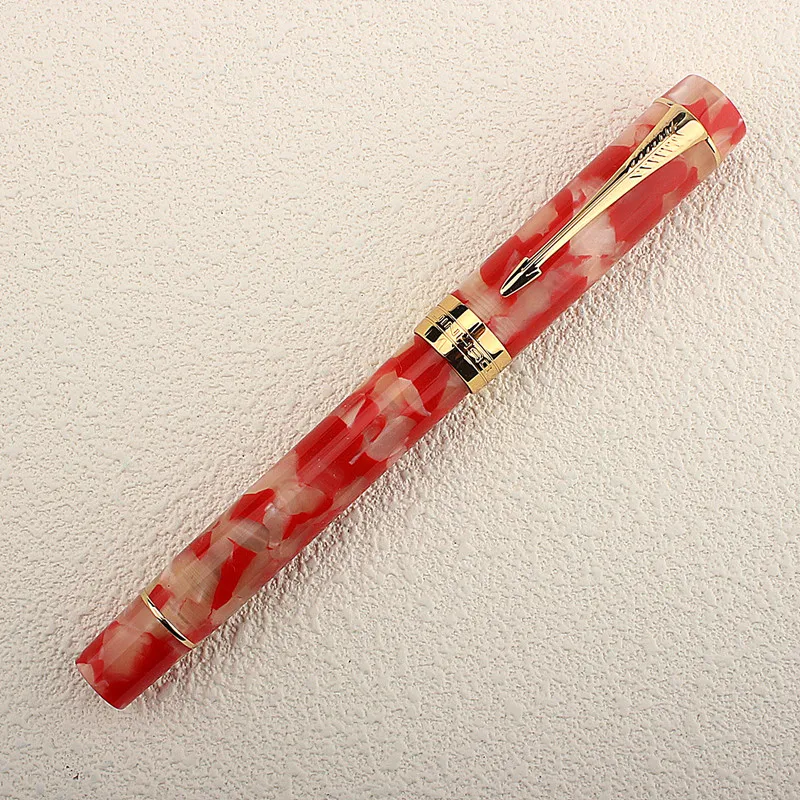 JINHAO 100 Fountain Pen Red Koi Carp Color Resin Luxury Pens M/F/EF Nib Office School Supplies Stationery Gift