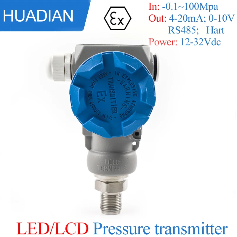 24V 0-100bar 4-20mA 0-10V Output Pressure Transmitter Ex-proof Pressure Sensor