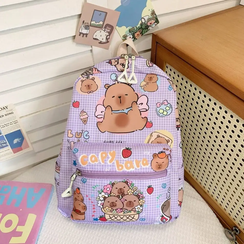 Novo capivara capivara mochila casual dos desenhos animados saco de armazenamento all-match