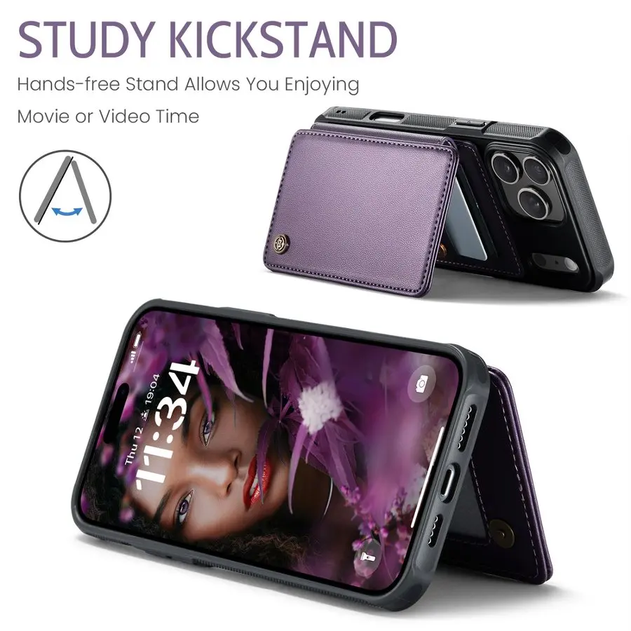 Magnetic Leather Phone Case for iPhone 18 Pro Max 14 11 12 13 15 16 17 Pro Max 16 Plus 16E Holder Stand Wallet Card Slots Cover