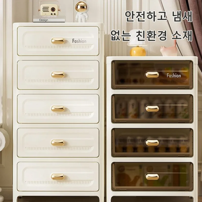 Household storage room multi-storey drawer type storage bed bedside plastic snack toy storage storage room