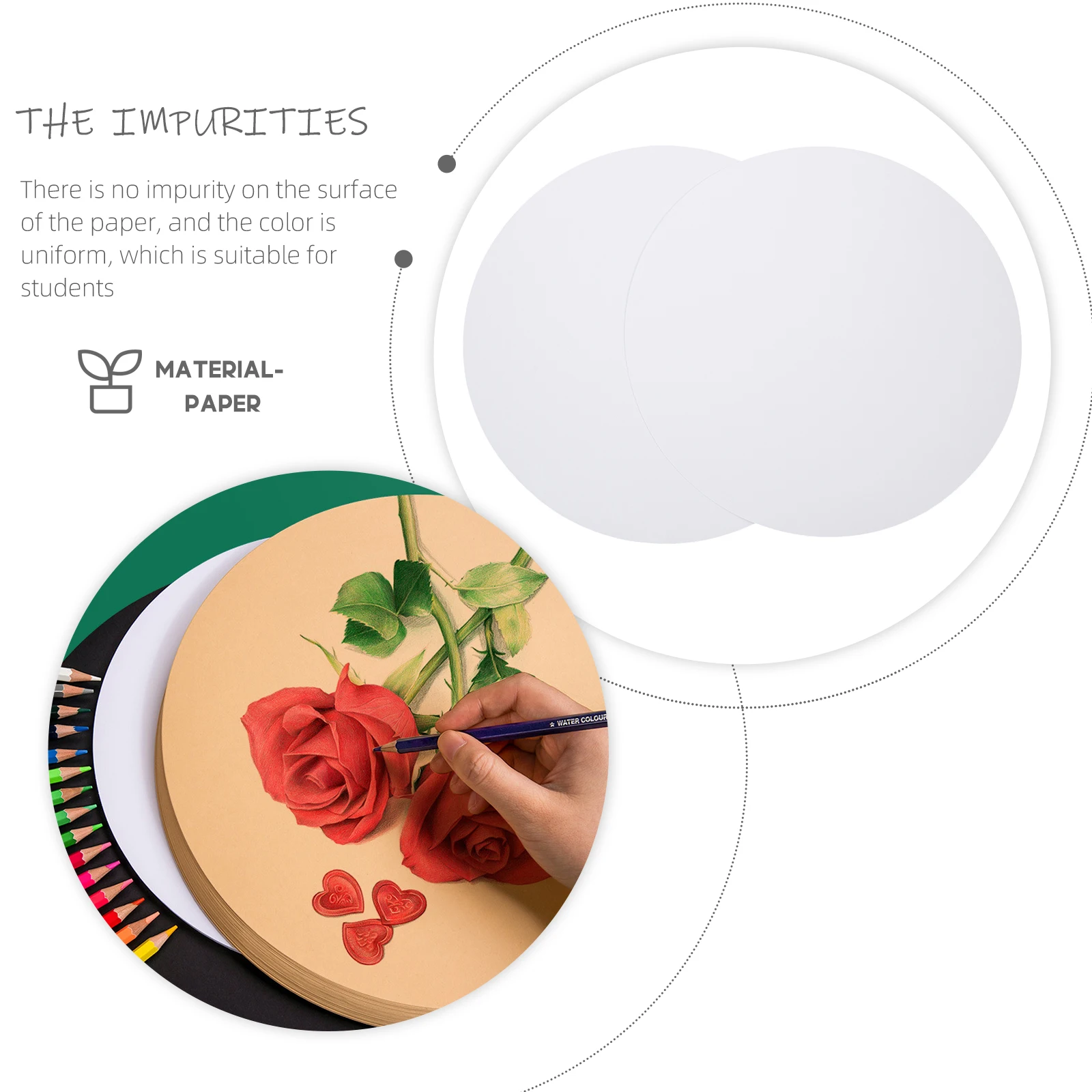 

50Pcs White Cardstock Round Drawing Boards Easy Use DIY Painting Paper Cards for Graffiti Sketch Mandala Art Supplies