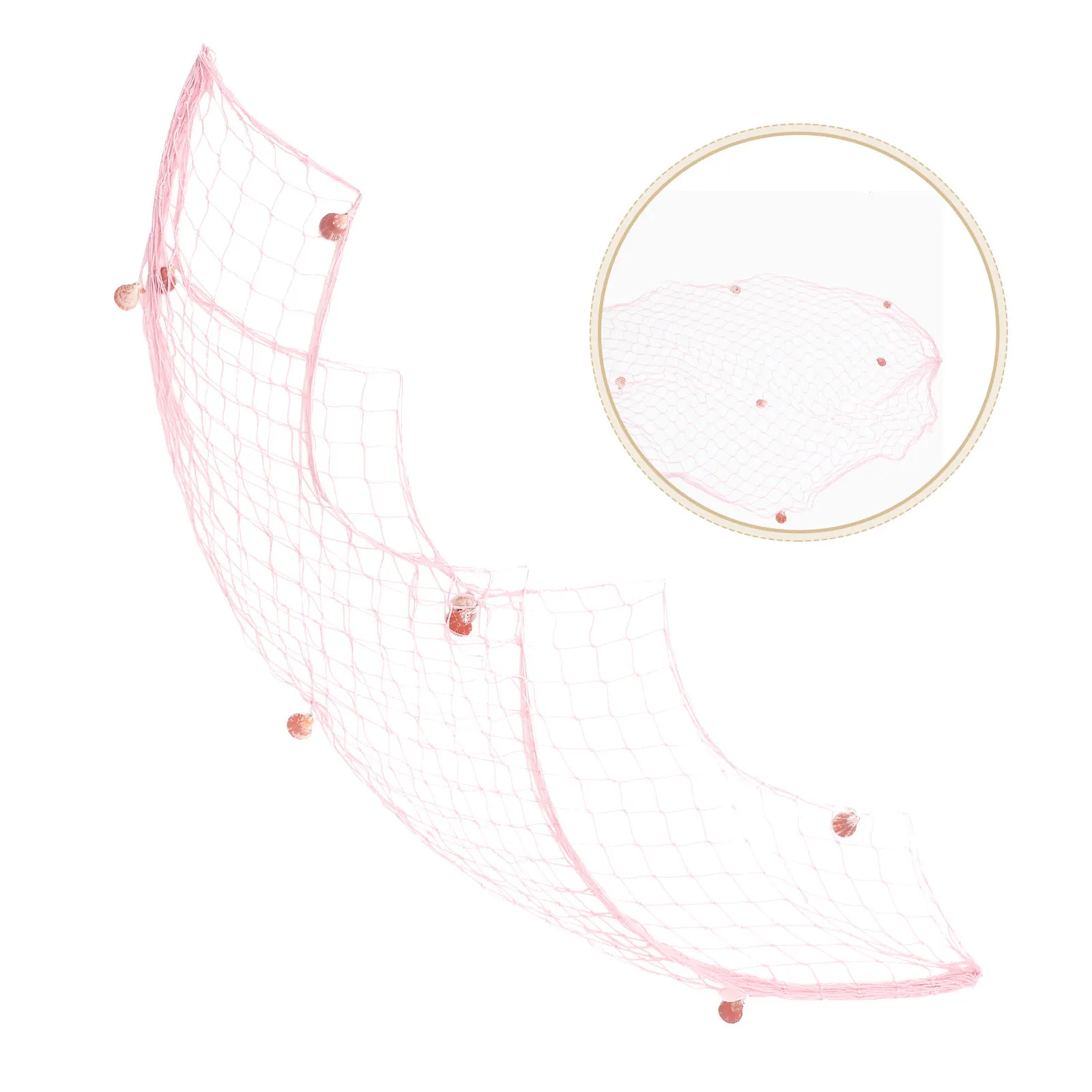 Mediterranean Fishing Net Decoration Pink Seashell Coastal Style Wall Decor Nautical Wall Hanging Net Bedroom Bathroom Party