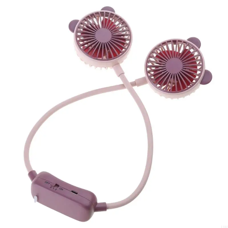 Quạt mini gấp L8RE Quạt cổ rảnh tay Quạt sạc Quạt thể thao yên tĩnh cho gia đình Quạt động ngoài trời 2 tốc độ