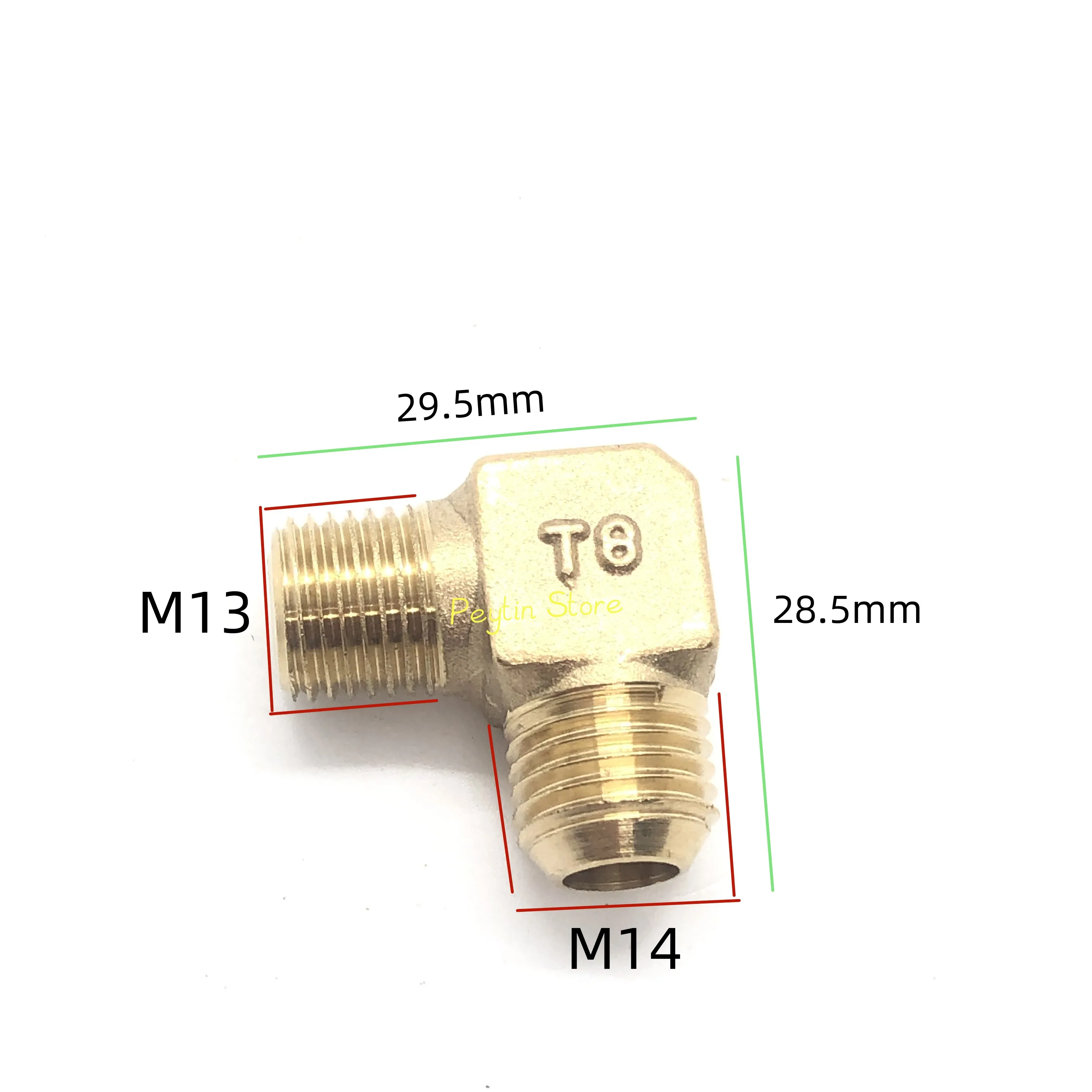 1/5/10Pcs M13 M14 Male Thread Oil-Free Air Compressor Mute Accessories Copper Seven-Shaped Elbow Oil-Free Cylinder Head Joint