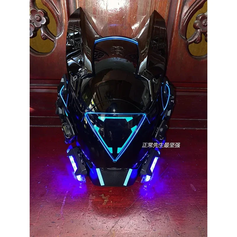 FC6Game Punk HD Cyber Косплей Маски Светодиодная Готическая Хип-Хоп Маска Рог Головные Уборы Опора Для Женщин Мужчин Вечеринка DJ Performance Аниме Cosp@FC8!