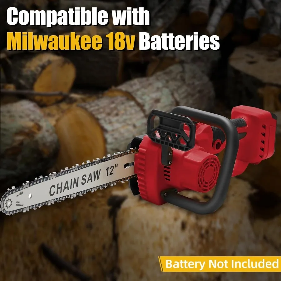 M18 18V 배터리와 호환되는 무선 전기톱, 효율적인 목재 절단, 나무 가지치기 및 캠핑용, 교체용 배터리 2개 포함
