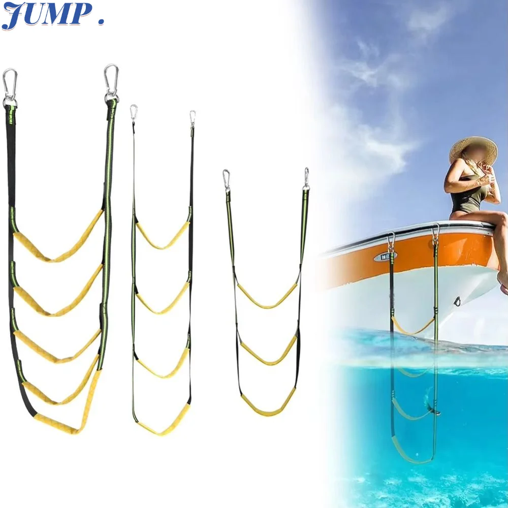 3/4/5 Step Boat Rope Ladder Nylon Heavy Duty Boarding Rope Ladder Reusable High Load-Bearing Yacht Boat Side Hanging Ladder