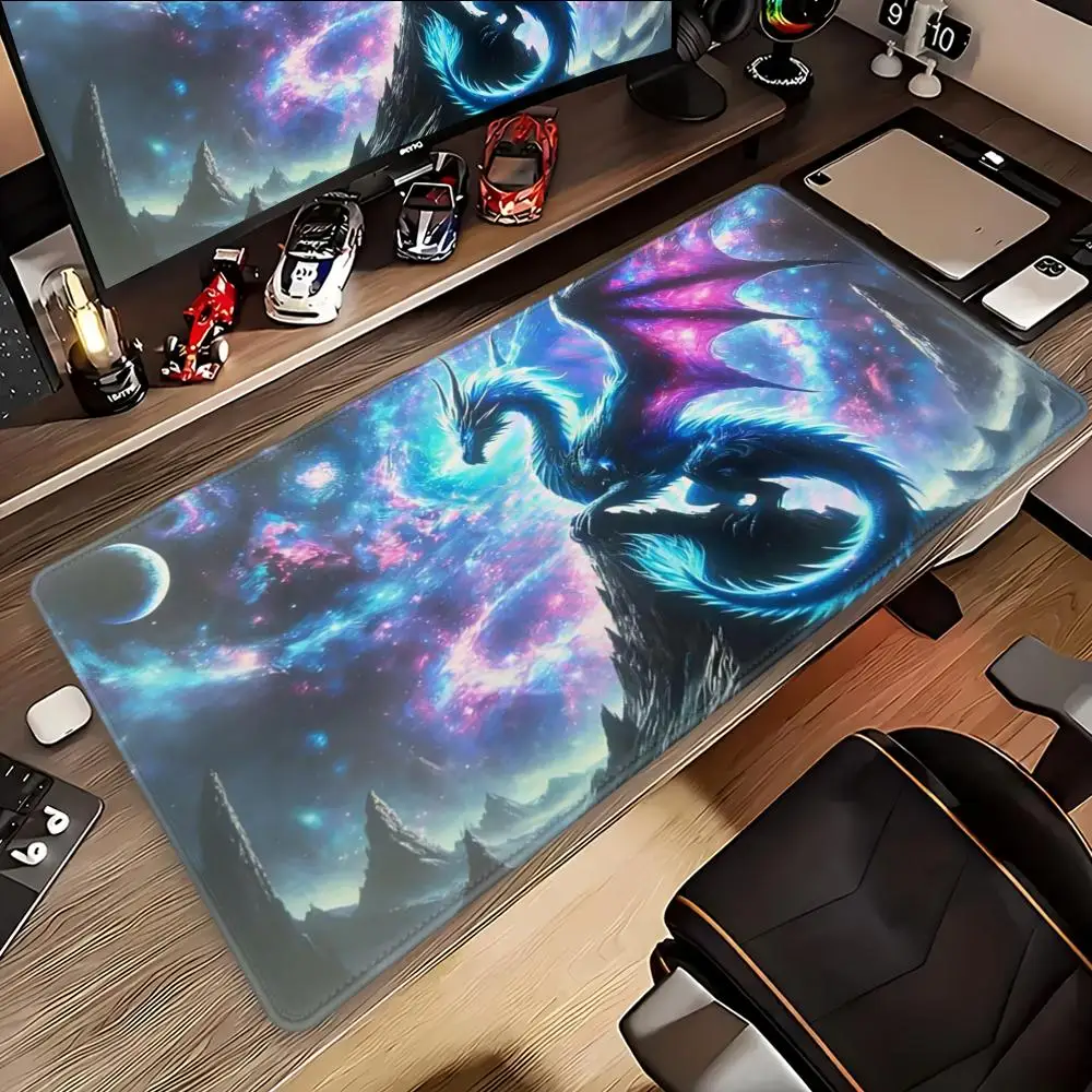 

Cosmic Dragon Desk Mat, Celestial Dragon Mousepad, Large Gaming Mouse Mat, Office Decor, Blue & Purple AestheticHYBXAXC