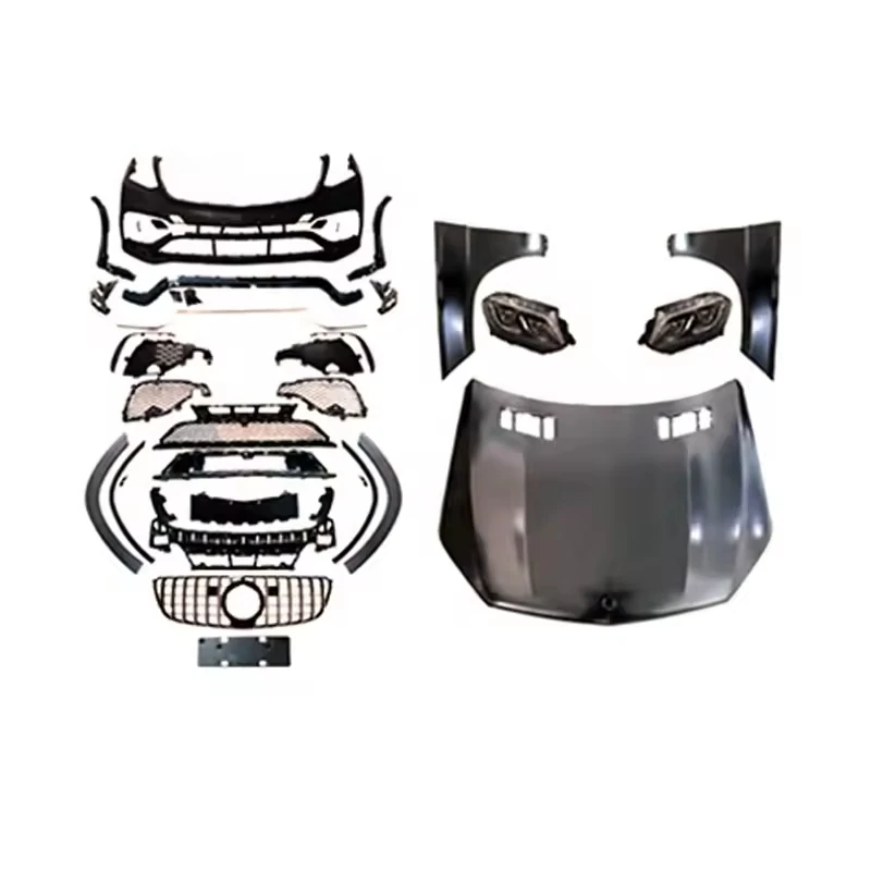 

Car Accessories PP Material GL Class X164 Old to New GLS166 Body Kit Front Bumper Hood Parts
