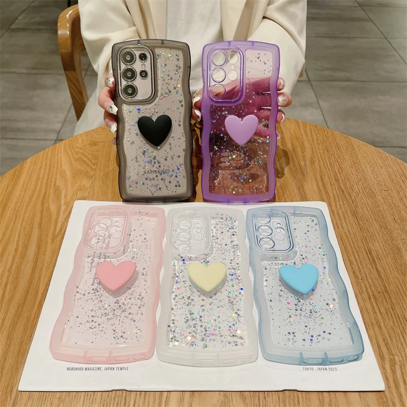 High-end sense of solid color love mobile phone case for Samsung Galaxy S24 S24Plus S24Ultra A53 A54 A72 A73 5G A52 A52S 4G 5G