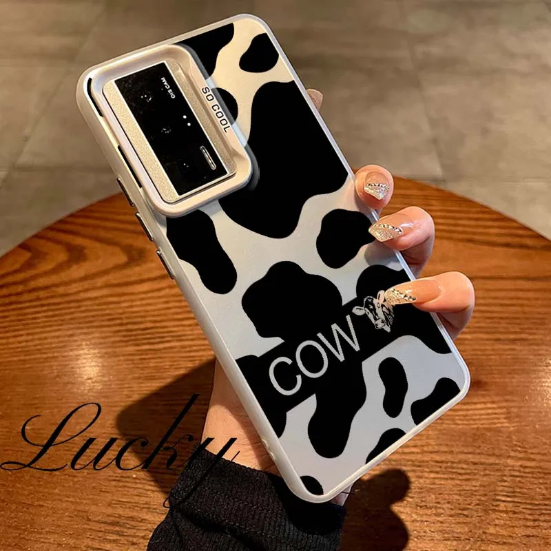 Cow Print Pattern For Xiaomi Redmi 14R 14C 13C 13 12 12C 11A 10C 10A 9T 9C 9 8 8A A3 Colored Silver Phone Case Cover