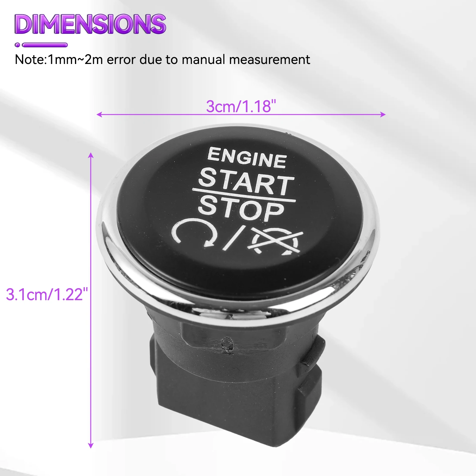 1FU931X9AC 33370101 Ignition Push Engine Start Stop Button Switch For Jeep Grand Cherokee 09-13 Dodge Challenger 09-14 Chrysler