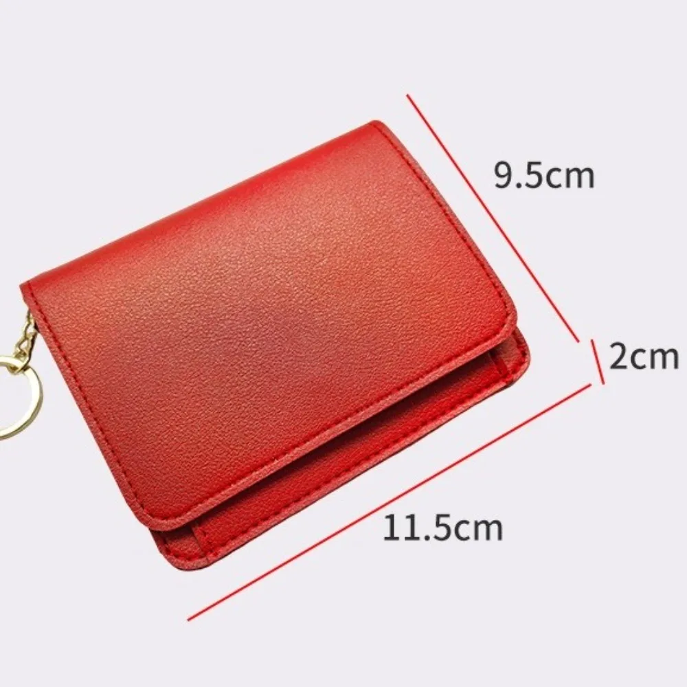 Nova bolsa de moedas tripla portátil multifuncional titular do cartão de crédito mini carteiras menina