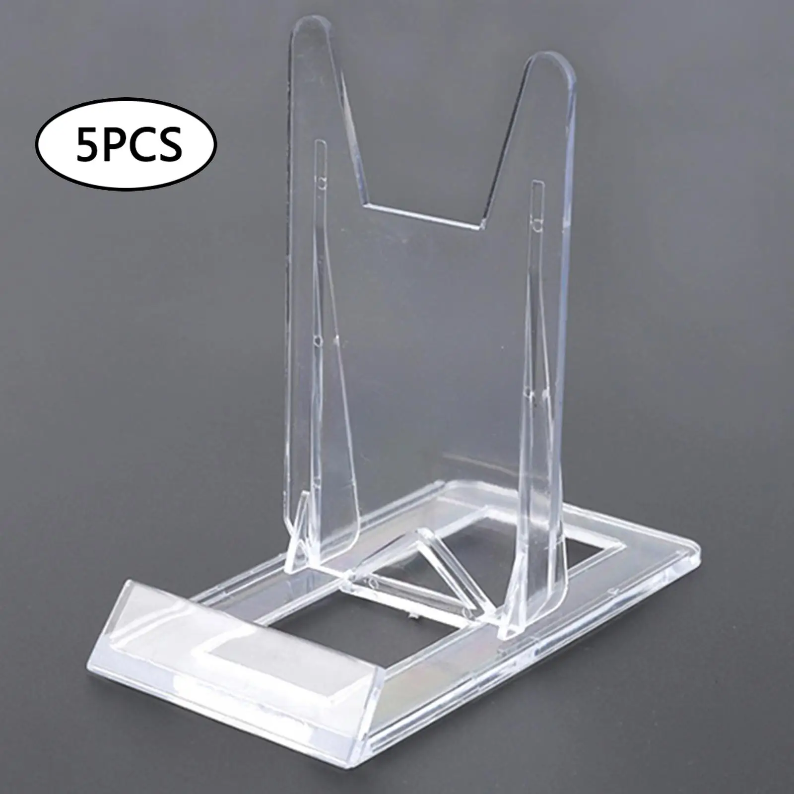 5Pcs DVD Display Stand Adjustable Clear Acrylic Desk Table Book Purse Easel Card Holder for Home Living Room Decors