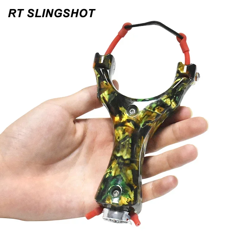 

Camouflage Hunting Shooting Slingshot Rubber Band Anti-dropping Design with Round Tube Strong Rubber Band Sports Slingshot