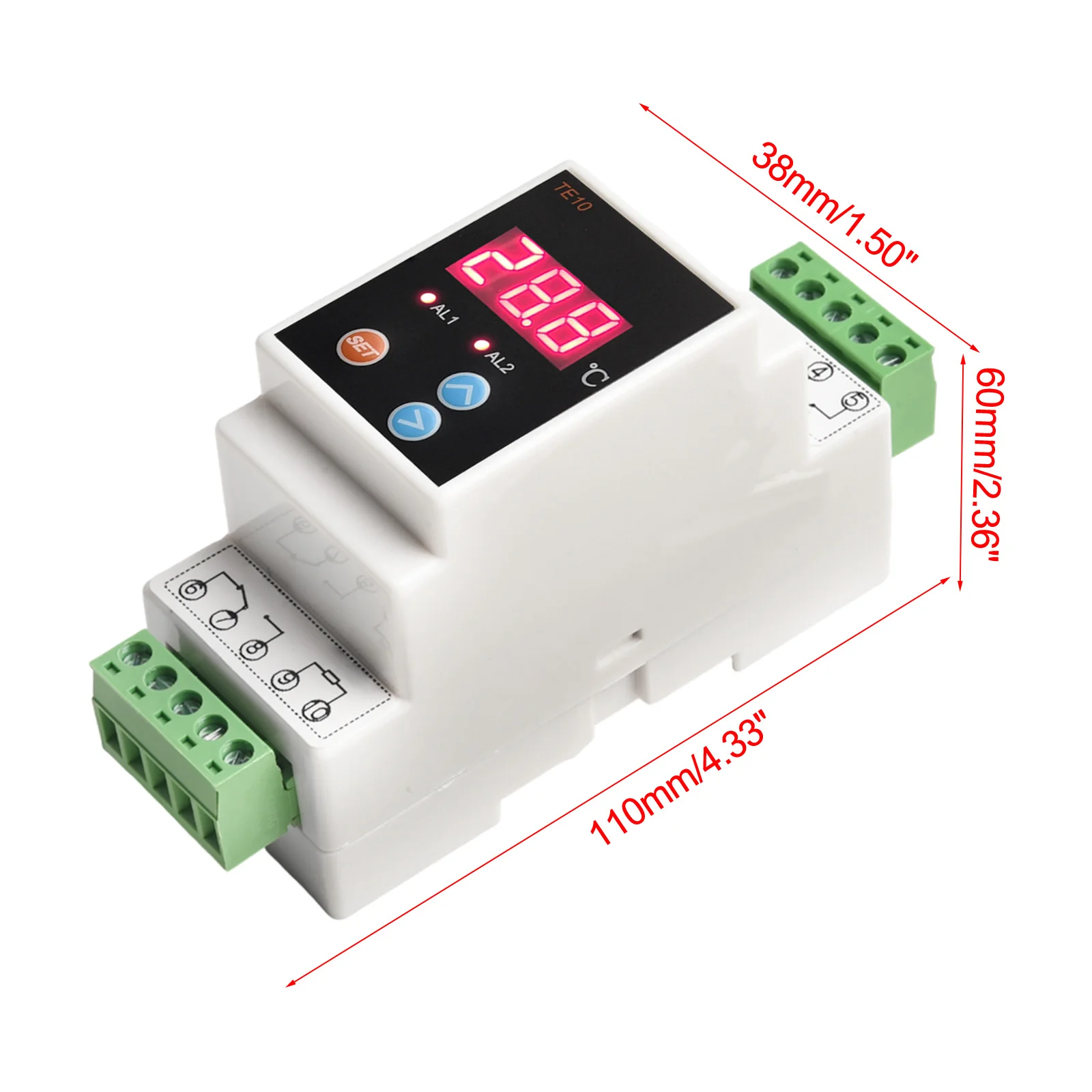 AC90 260V Thermostat Color White Din Rail Thermostat High Precision Stable Performance Digital Filtering Easy To Install